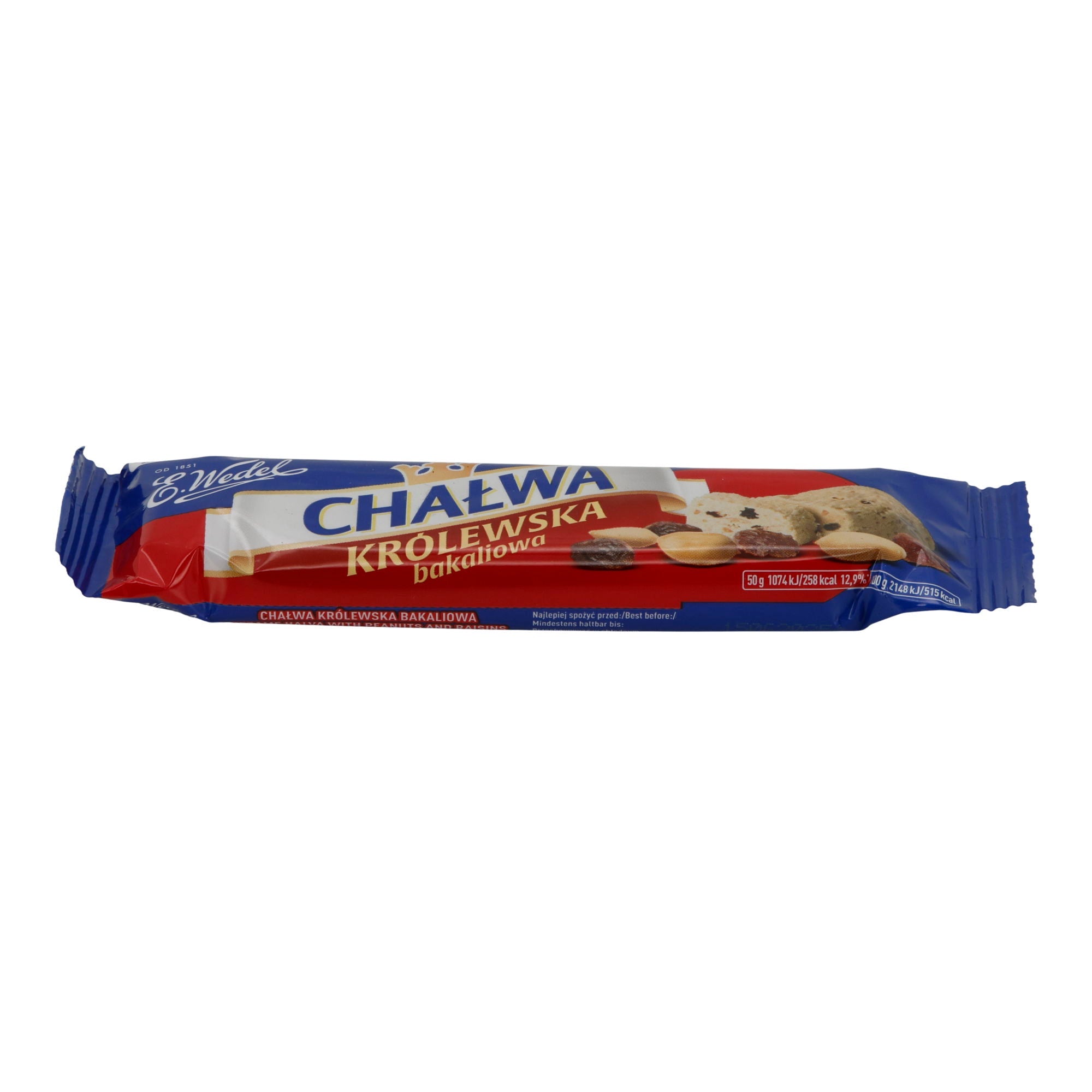Sesamhalva Wedel Chalwa Krolewska | Süßigkeit | mit Erdnüssen und Rosinen | 50 g WEDEL